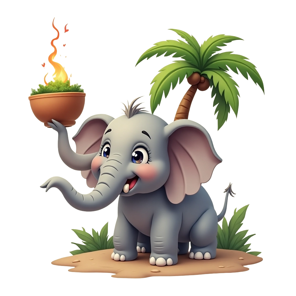 Elephant with a Torch